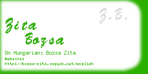 zita bozsa business card